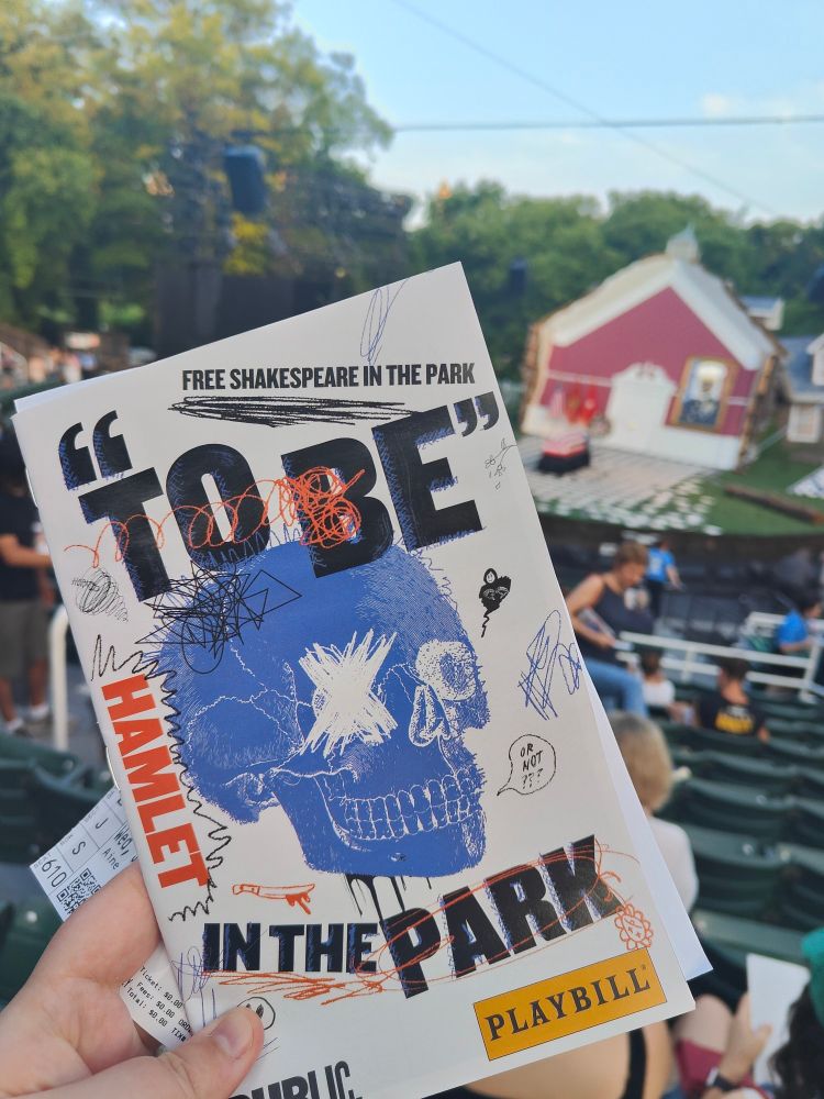 Playbill from the Shakespeare in the park production of hamlet in NYC 