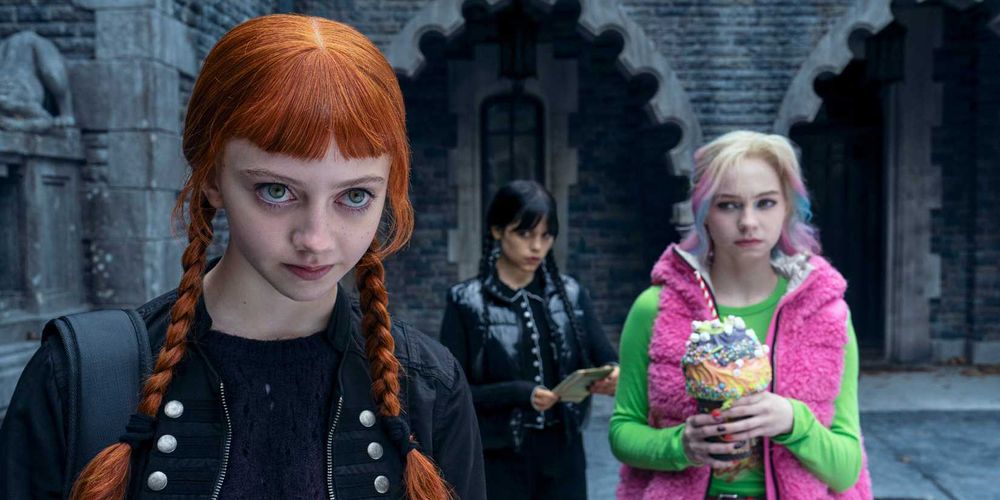 Agnes, Wednesday, and Enid from the second season of Wednesday.