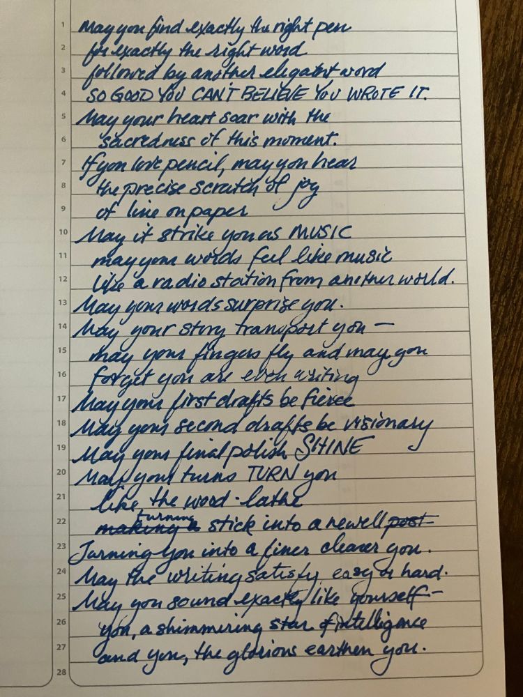 I tasked my creative writing students to write a blessing— after looking at Forever Young and Darlingside’s Green Light and Brian Doyle’s Poem for a Dear Friend. Here’s mine. May you…
