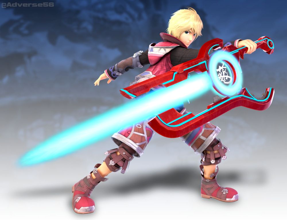 Shulk from hit game Xenoblade Chronicles doing a cool pose with the Monado because he's a very cool dude.