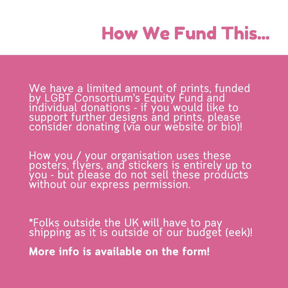 Where? Check out the link in our bio, scan the QR code in the post, or send an email to contact us at transmuted dot co dot uk. What? This is part of our initiative to disseminate trans posters, graphics, and free print materials to promote trans liveabilities and issues (free shipping to UK addresses only). If you run trans events, are going to be campaigning, hosting a stall at a local pride, want to give your group members some freebies, or just want to spruce up your space with some trans artworks...  Whatever it is, fill out our form or send us an email to request stock.