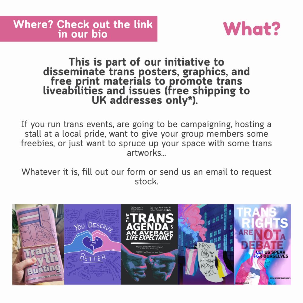 Why? One of the ways we work for non-cisgender communities is by making as much artwork & expending as much cultural freedom as we can muster - so creating free posters & resources is our mission!  Each of our journals is full of artwork created by Transmuted’s artist, as well as so much of the work that we do outside of that...   So why not make it a big part of our trans rights support?