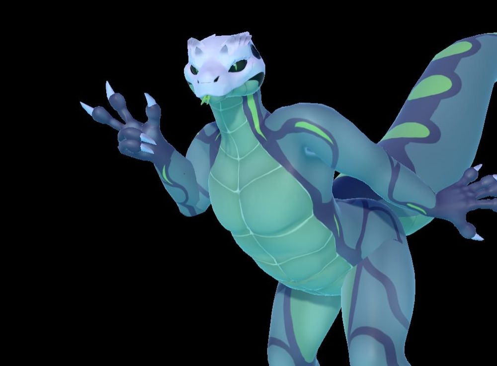 Silly skull snake 3D avatar doing cute pose