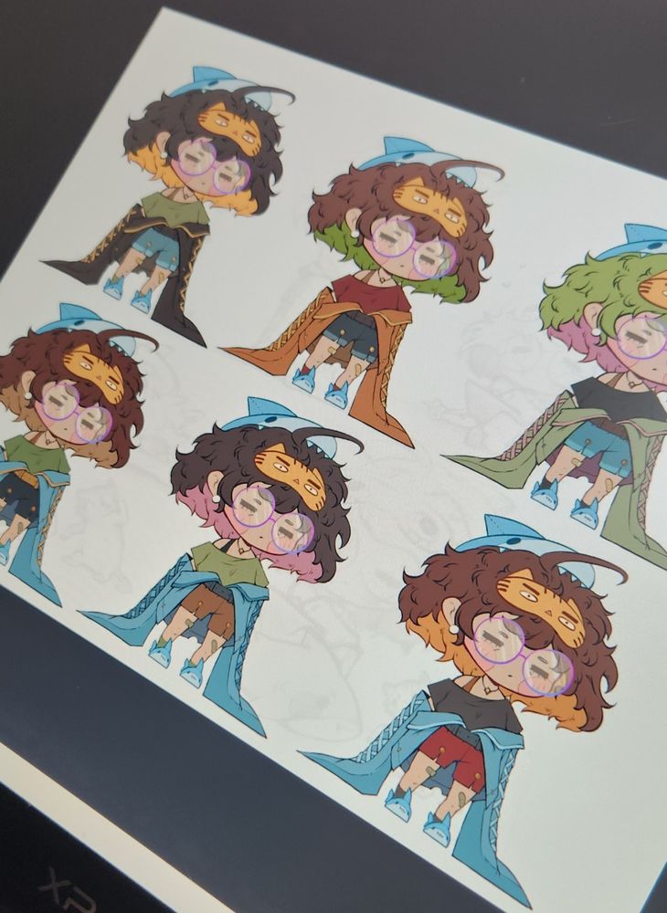 Color variations of the artist's sona (persona) character