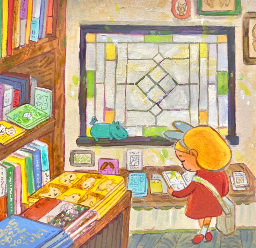 ブックギャラリーポポタムさんのステンドグラスの絵