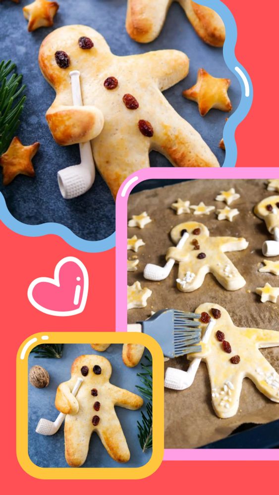 Drei Bilder mit Stutenkerlen, einem Hefeteiggebäck in Form eines Männchen mit Rosinen für Knöpfe und Augen sowie einer Tonpfeife. Die Tradition gibt es vor allem im deutschen Rheinland und in Westfalen.