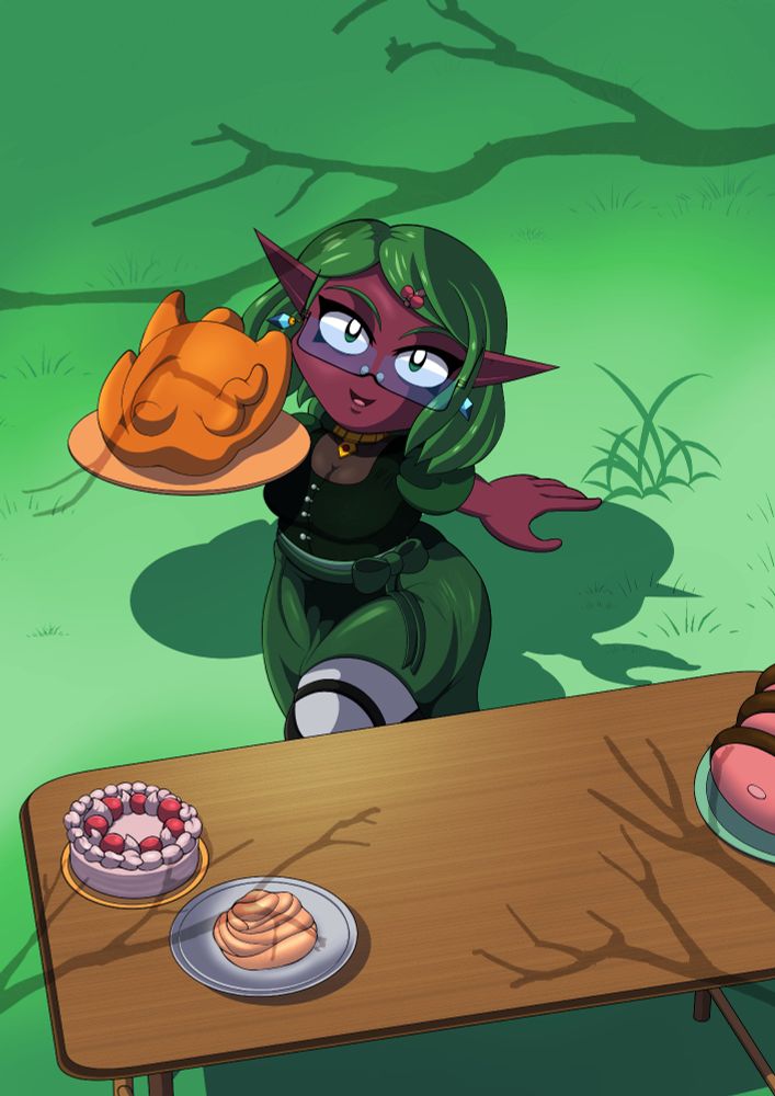 Janet Caden (Enemy) in a Thanksgiving Mural