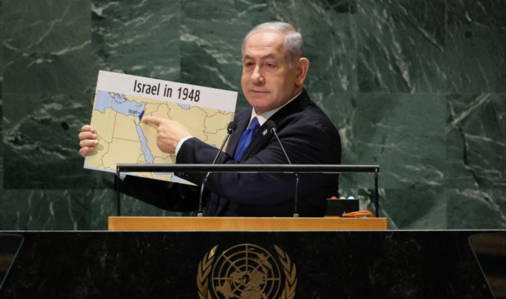 Netanyahu under fire for using Greater Land of Israel map at UN