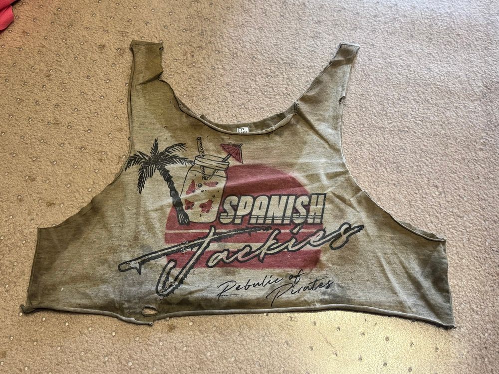 The Swedes crop top, laid out on the floor