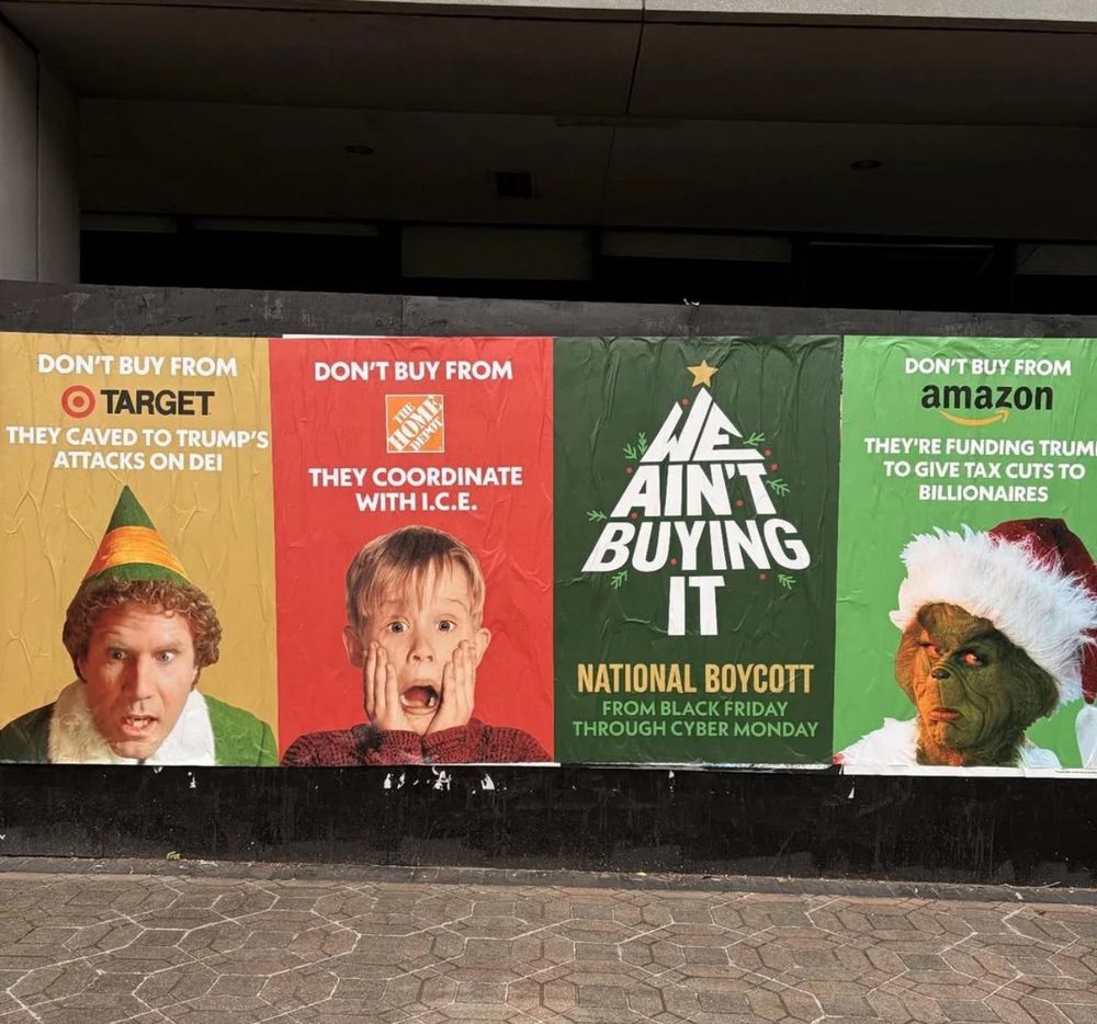 A screenshot of a post about boycotting Target, Home Depot, and Amazon this Christmas.