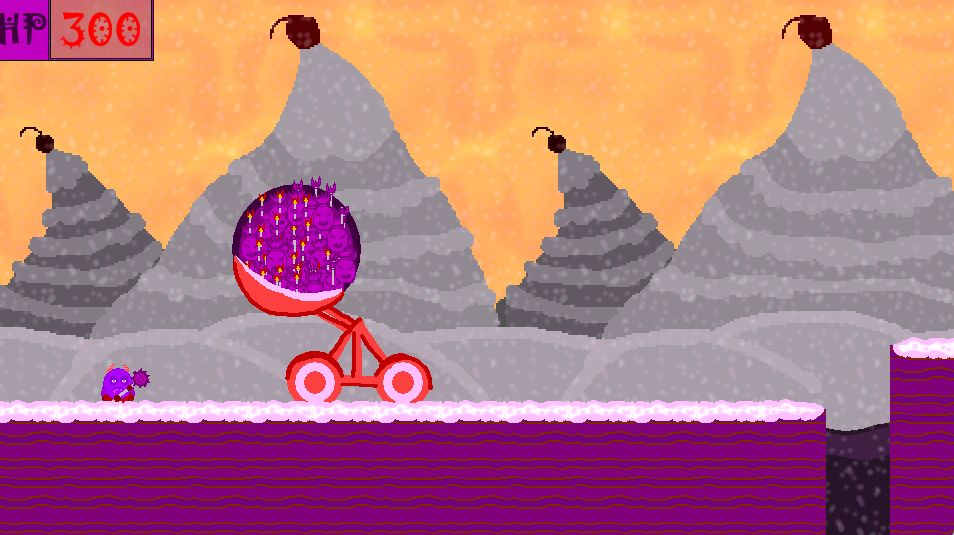 A catapult, full of candy rebels, ready to be lauched