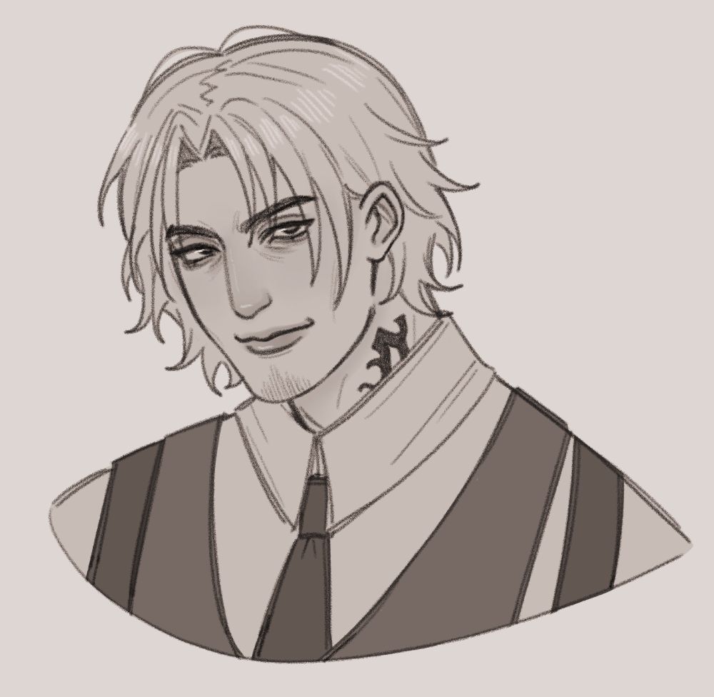 portrait of Thancred wearing the bouncer holster vest.