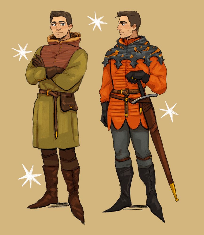 Henry of Skalitz from Kingdom Come Deliverance. 2 of him in different outfits.