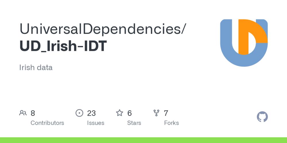 GitHub - UniversalDependencies/UD_Irish-IDT: Irish data