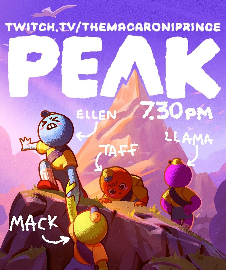 A poster for a stream featuring the game Peak