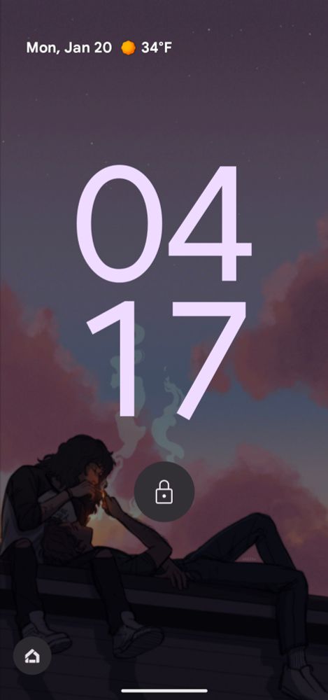 Picture is phone background of Steve and Eddie sharing a joint on a rooftop, backlit against a dusky sky