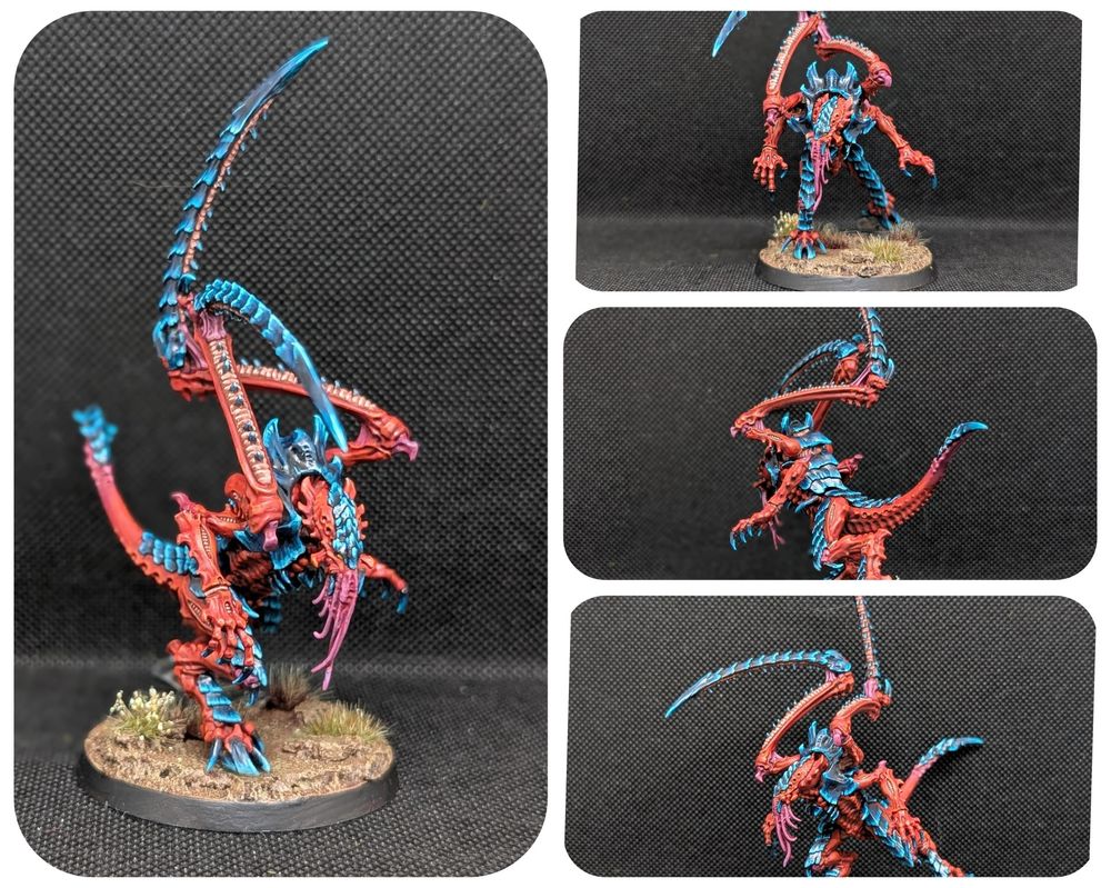 A Tyranid Lictor from Games Workshop painted by me. 

It is red with blue/black Chitin. 