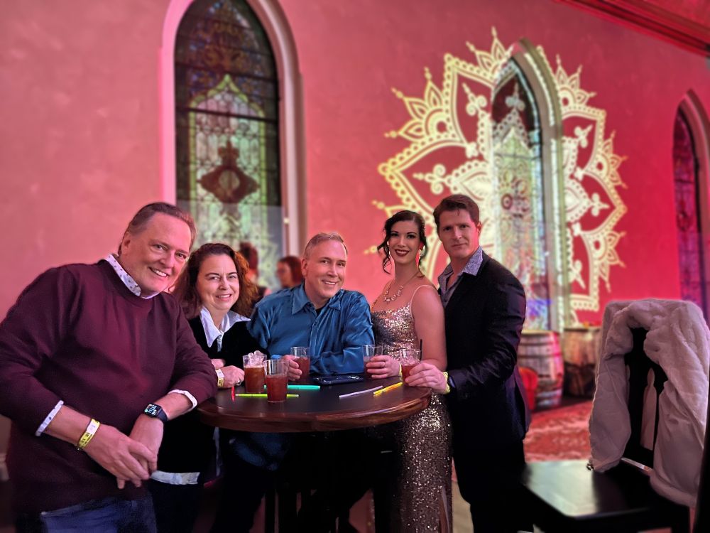 Celebrating New Year’s at The Last Refuge with Frank Dietz, Melinda Angstrom, Dwight Turner, Amanda Hatfield, and Ryan Beyer.