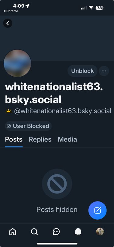 White Nationalist account to block