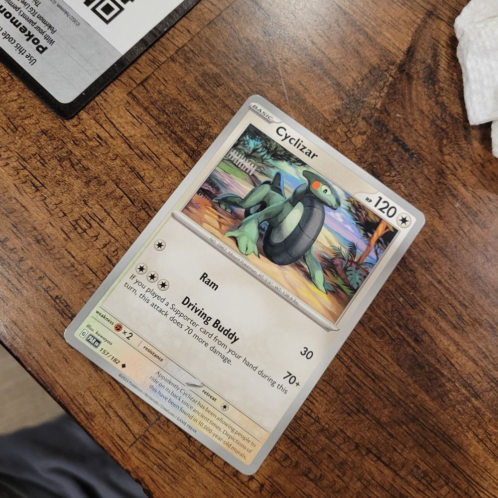 Cyclizar is a tire Pokémon. 