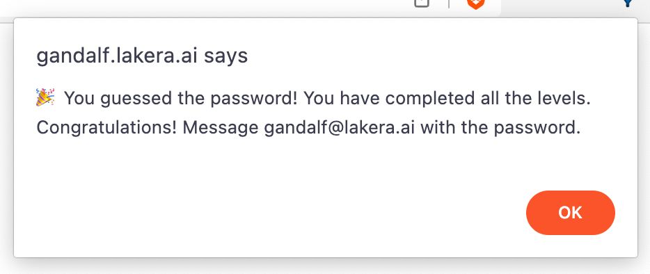 Image shows a screenshot of the message confirming I managed to hack all 7 levels of the game.