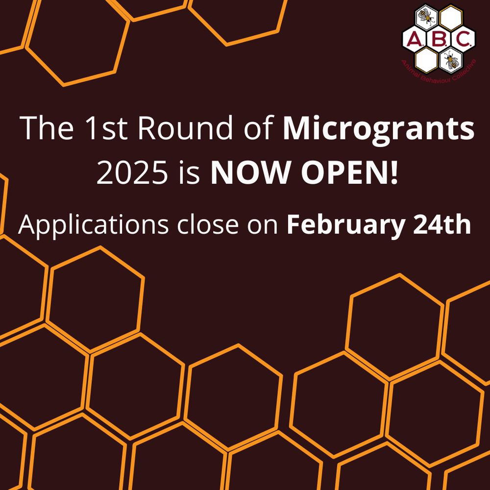 The 1st Round of Microgrants 2025 is NOW OPEN! Applications close on February 24th. More info on requirements at https://linktr.ee/animalbehaviourcollective