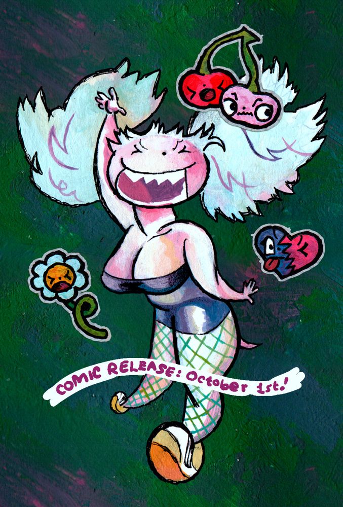 an illustration of Sharpie the dog-girl. Text reads "comic release: october 1st!"