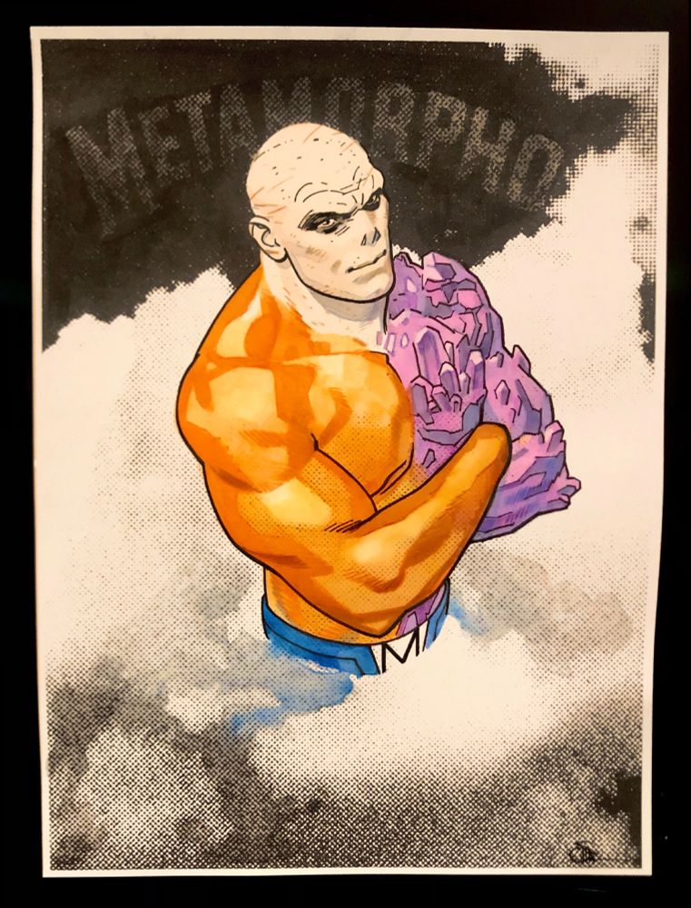 DC Comics' Metamorpho, drawn by Doc Shaner. Pencil and ink on paper.