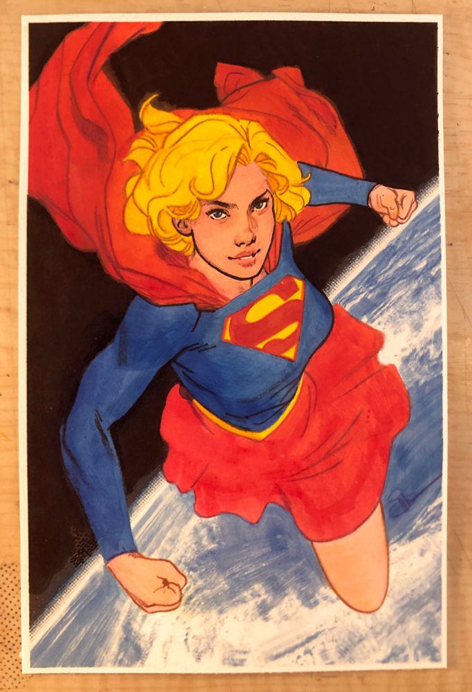 Painting of DC Comics character SUPERGIRL by Doc Shaner.