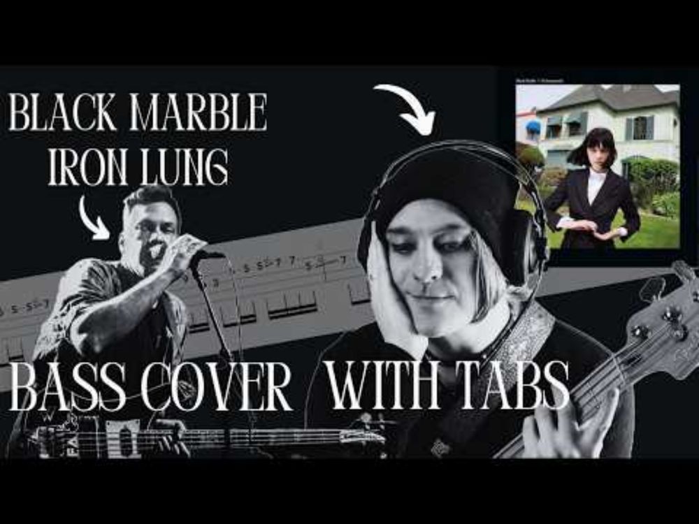 Black Marble - Iron Lung Bass Cover (with tabs)