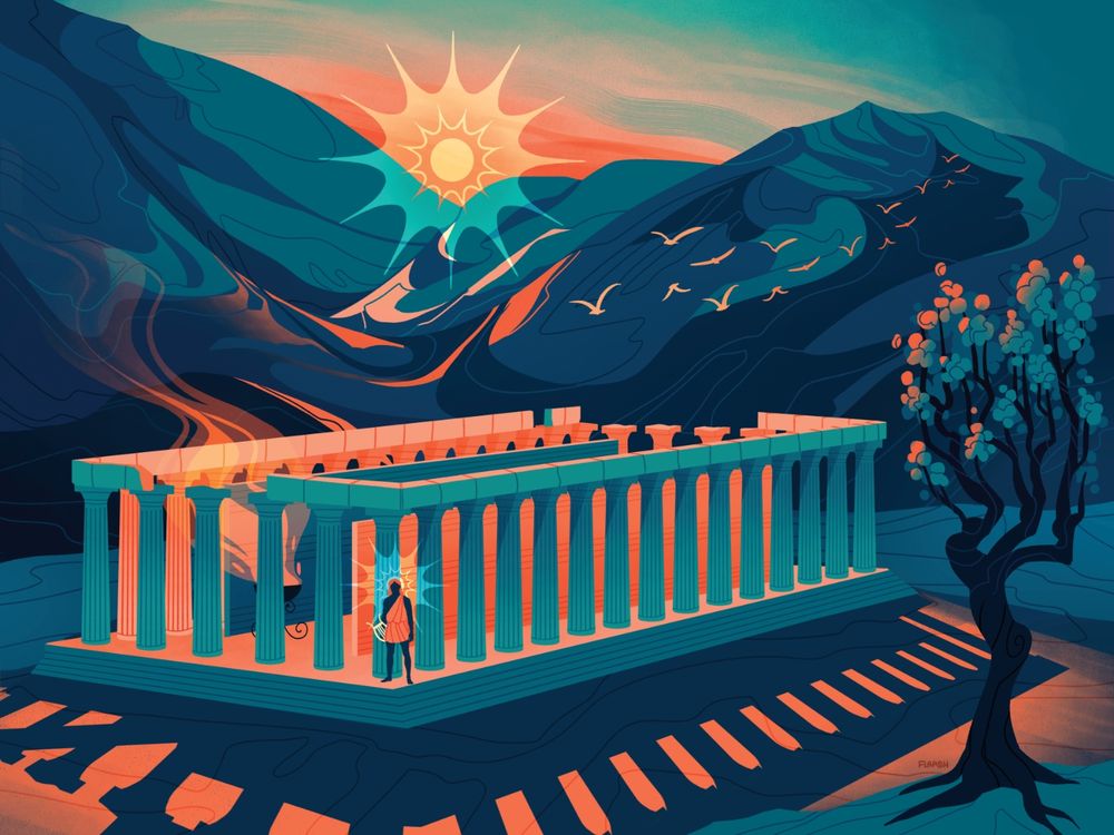 Art by flaroh illustration. Temple of Apollo 