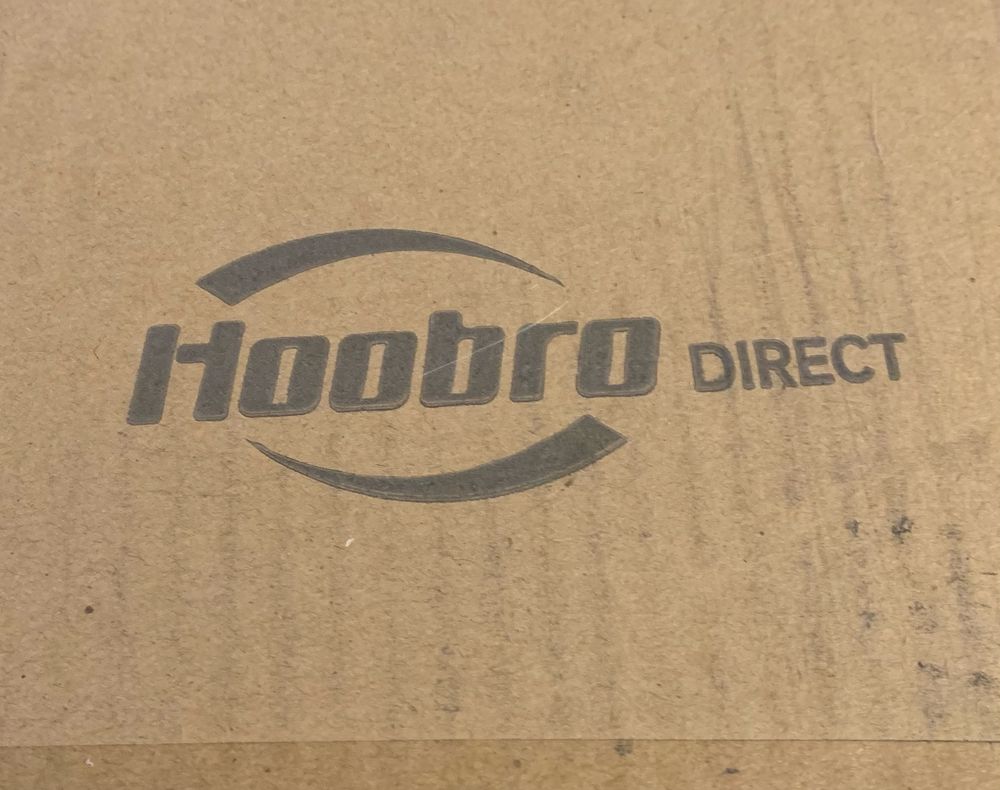 A company logo on a cardboard box: “Hoobro direct”