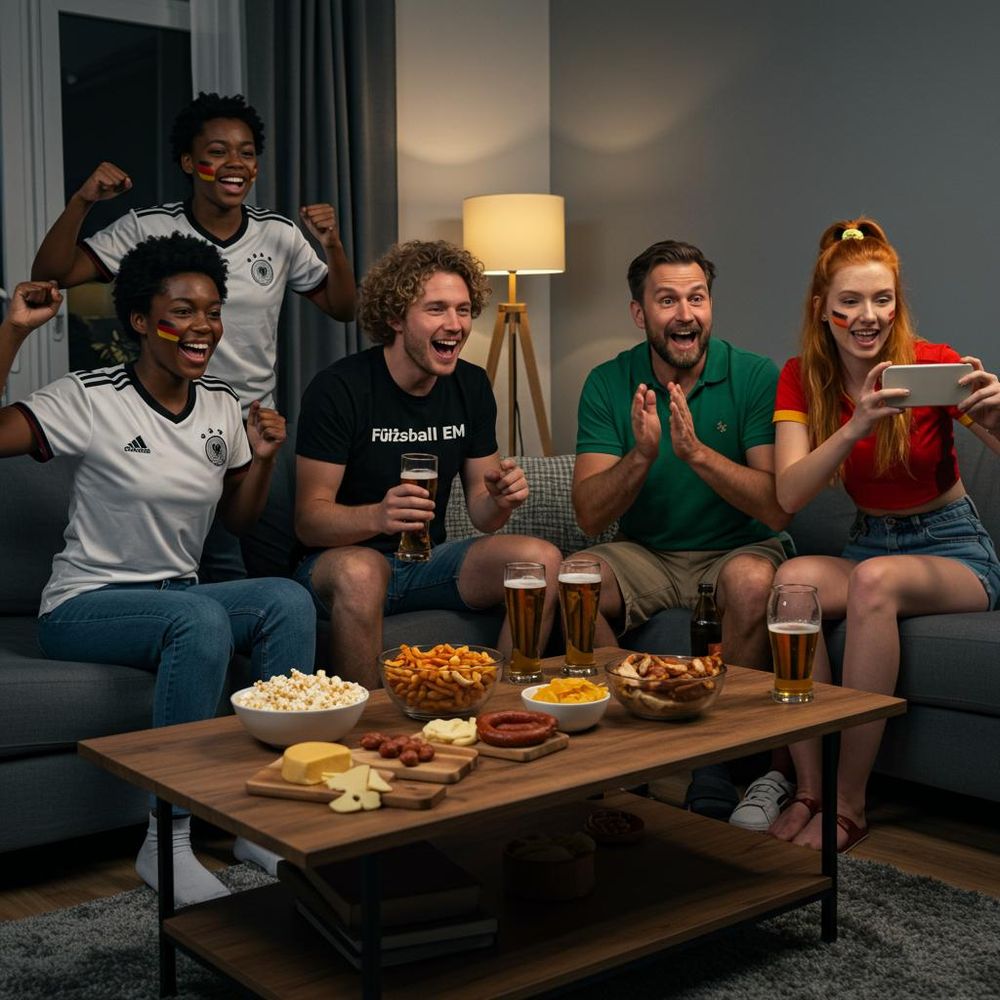 Freut euch auf die Fußball-EM! Ladet Freunde ein, schnappt euch Snacks und genießt gemeinsam einen spannenden Fußballabend. ⚽🎉

#FußballEM #Fußballabend #GemeinsamFiebern #Sportspaß