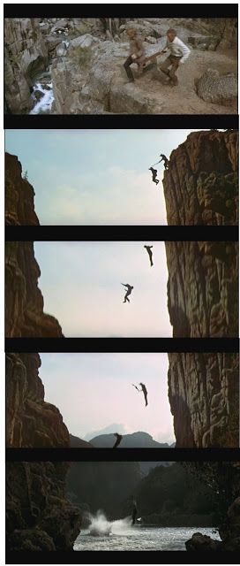 Butch and Sundance jump off cliff. RIP Robert Redford.