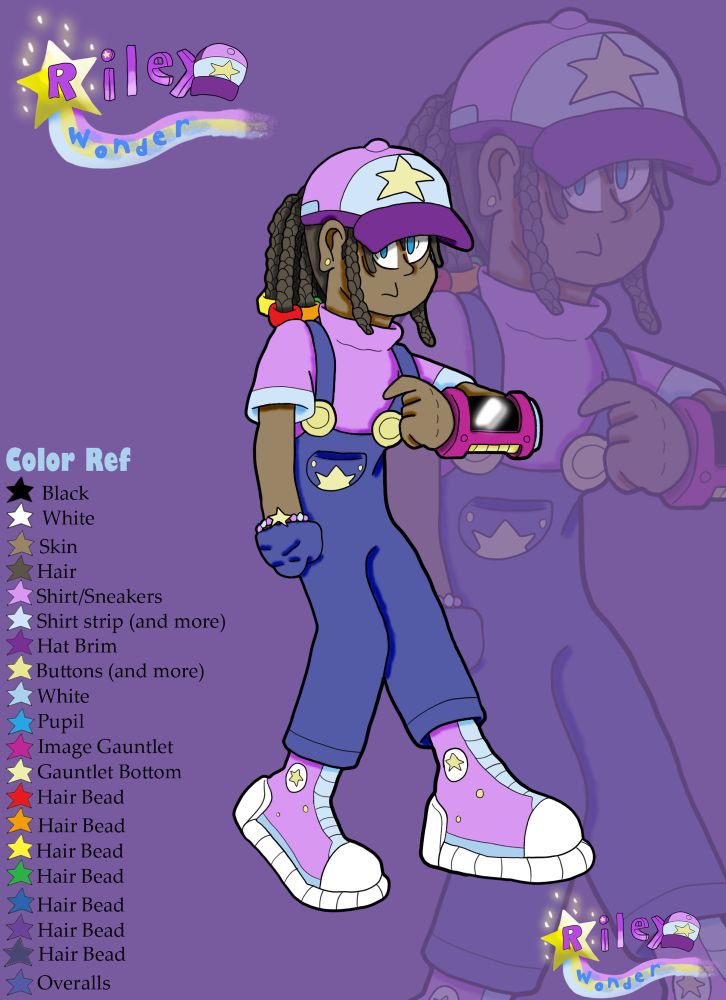 Digital art of my OC Riley Wonder. (Not tied to anything.)