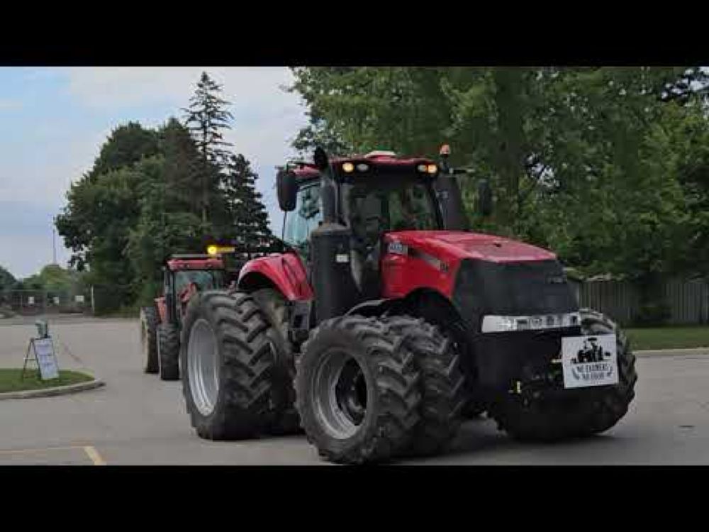 Drone footage of the Wilmot Tractor Convoy to the Region of Waterloo Council meeting August 28 2024