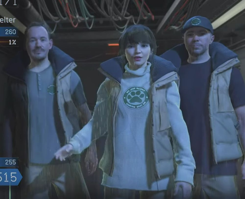 the members of CHVRCHES with their souls captured by kojima's demonic tech