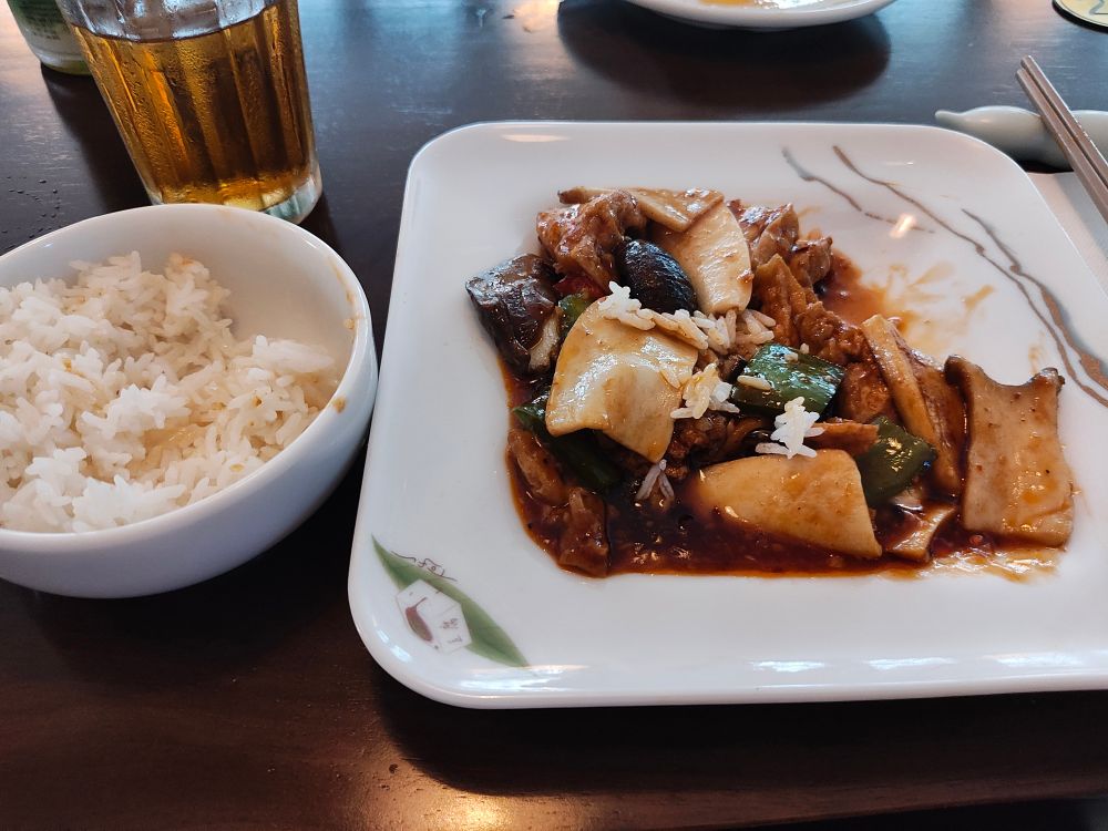 stir fried tofu and mushrooms