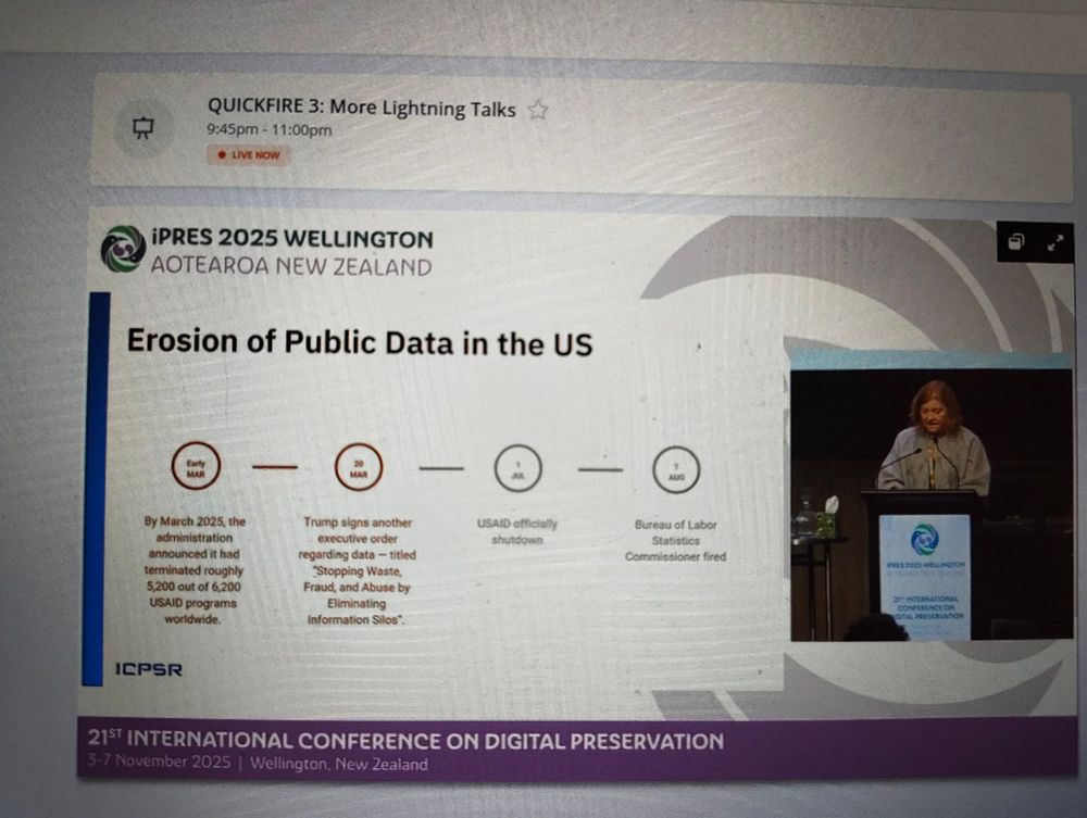 Slide on Erosion of public data in the US