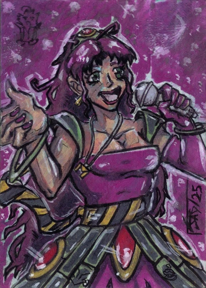 Midori, performing on stage. It's a very Lugnut inspired getup and it looks great!
