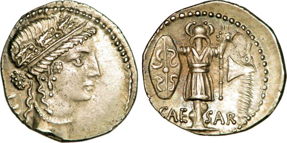 Denier romain commémorant la fin de la Guerre des Étoiles, pardon, des Gaules.