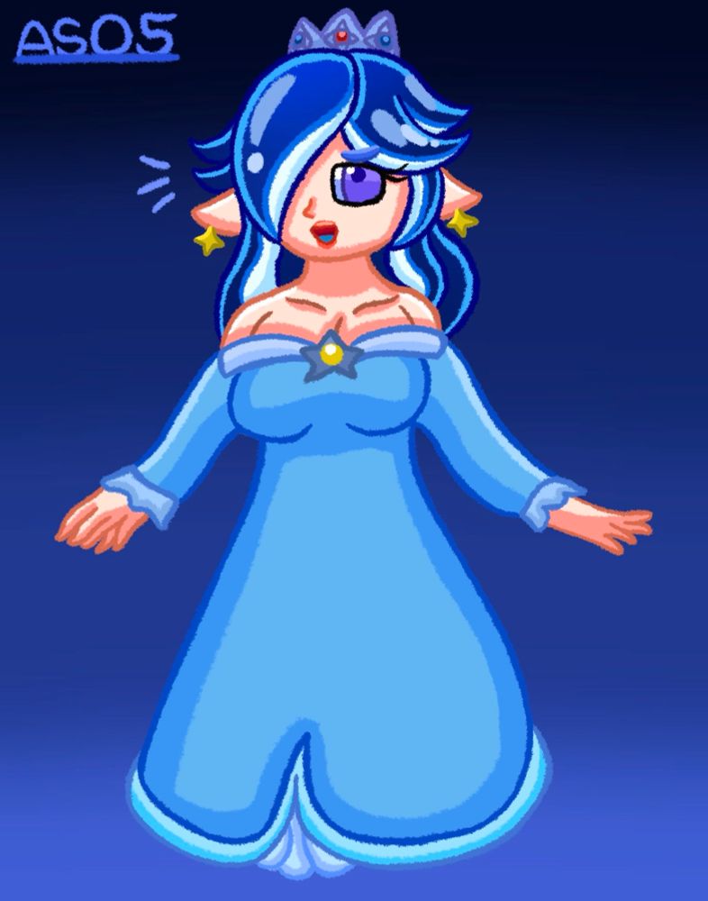 Harumi Rosalina. An alternative take of Harumi as she’s dressed in Rosalina’s dress, given that she’s the beautiful princess of the cosmos, but lonely and in the search of finding someone to love her back. (Spoilers, it’s her future husband Hakusho. They both are genuinely adorable together)