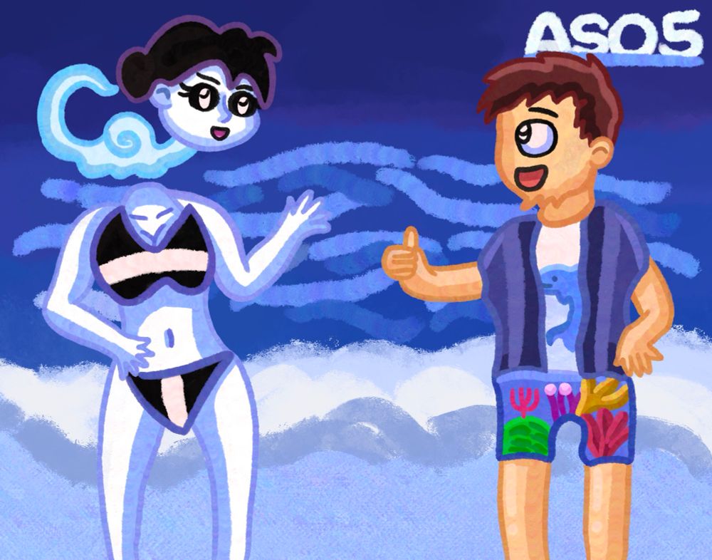 A fanart of the nukekubi Ena and her partner Kenji out on the beach. 

I had to cleverly come up with interesting summer looks considering I gave Ena a bikini with white patterns and Kenji a more sea life inspired look as he's wearing a dolphin shirt.

Hope you like it to both Brandon and CartoonBudz!