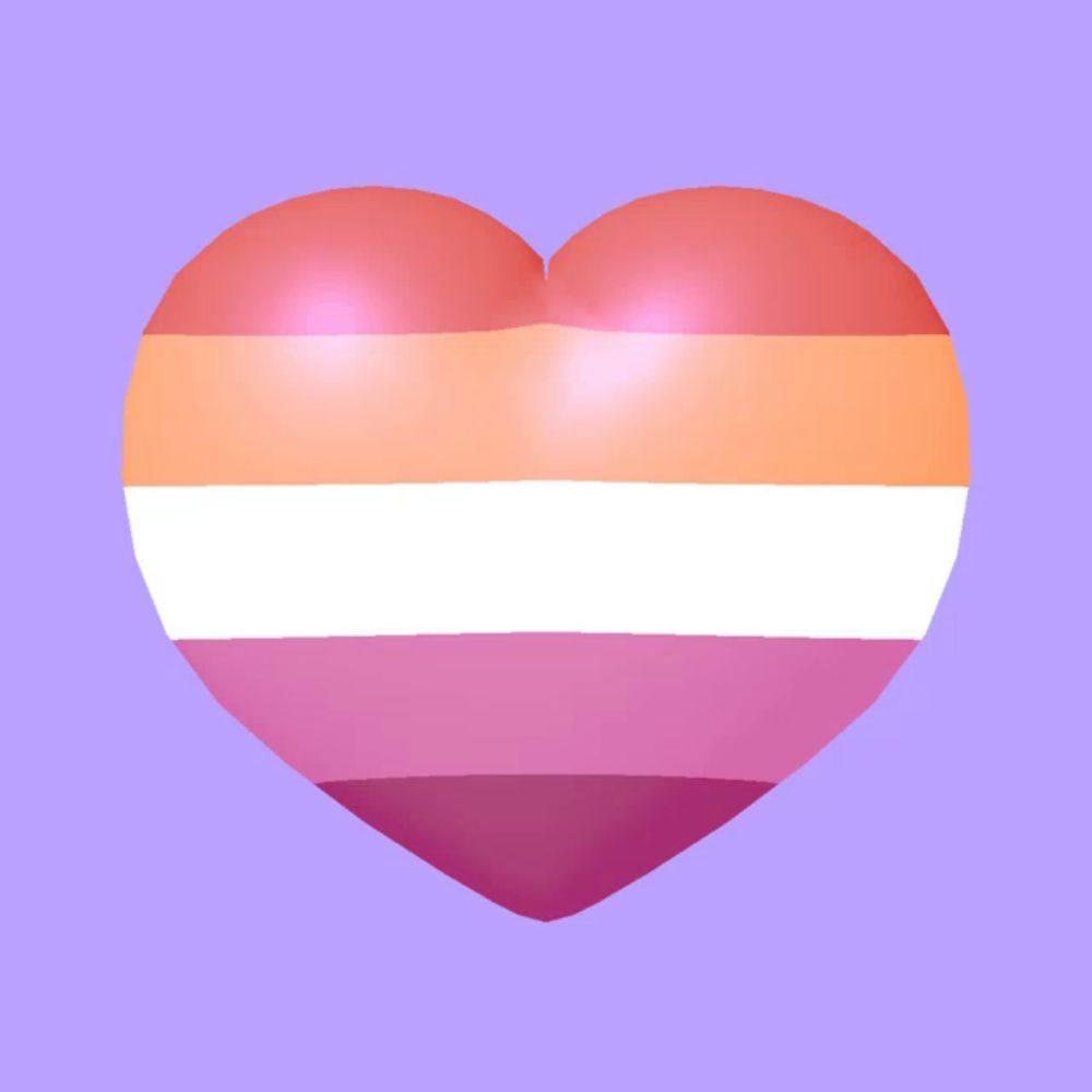 a purple background with a heart that has a lesbian flag on it