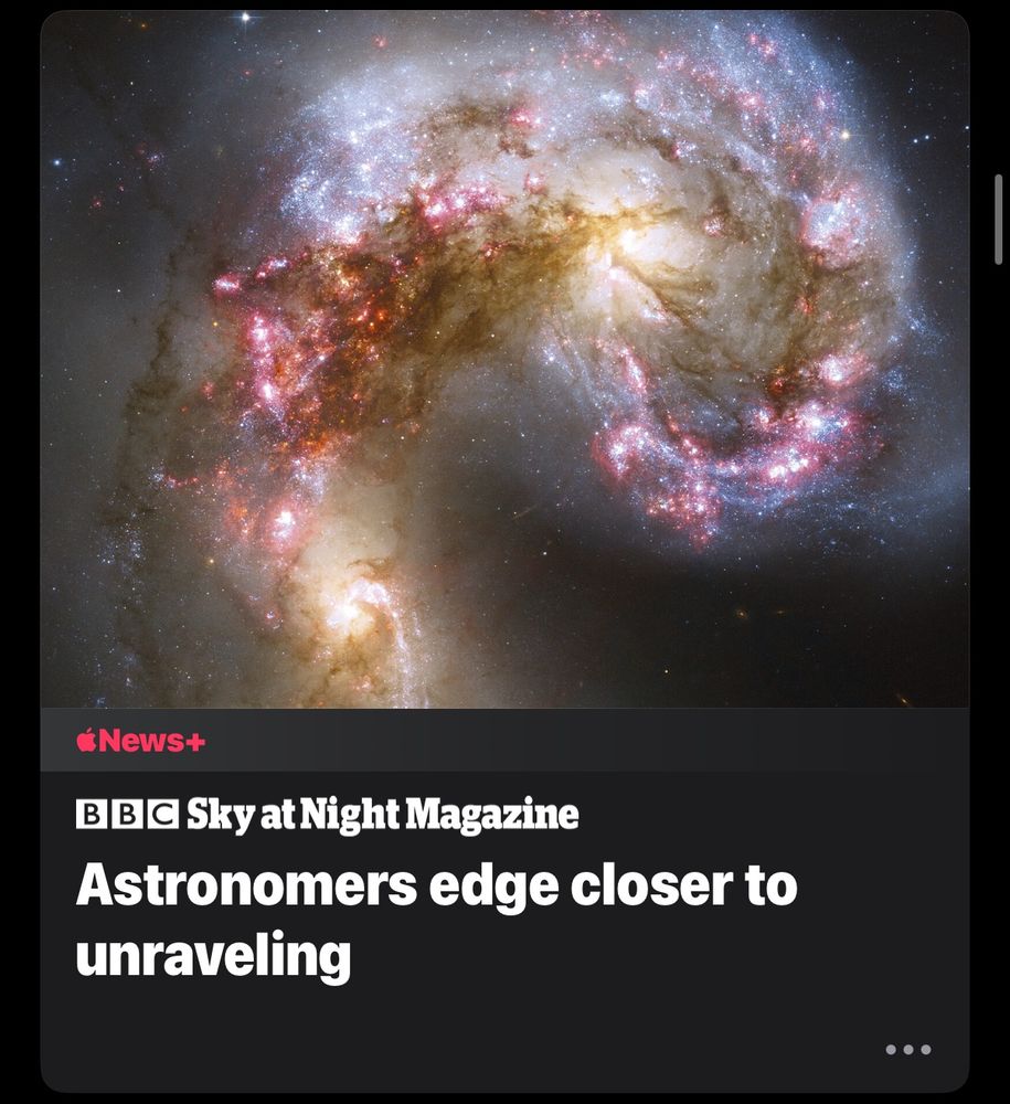 BBC Sky at Night Magazine headline: Astronomers edge closer to unraveling