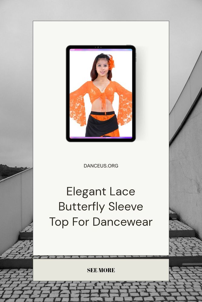 Elegant Lace Butterfly Sleeve Top For Dancewear