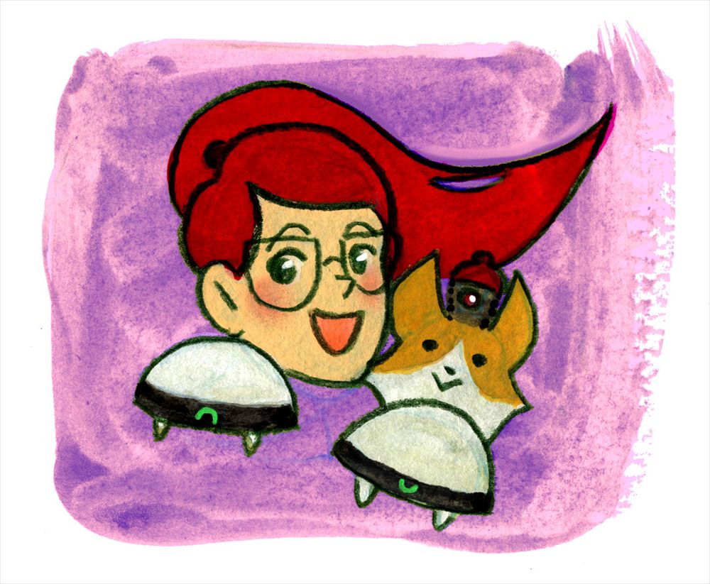 Gouache doodle of the main characters of Infinity Train season 1