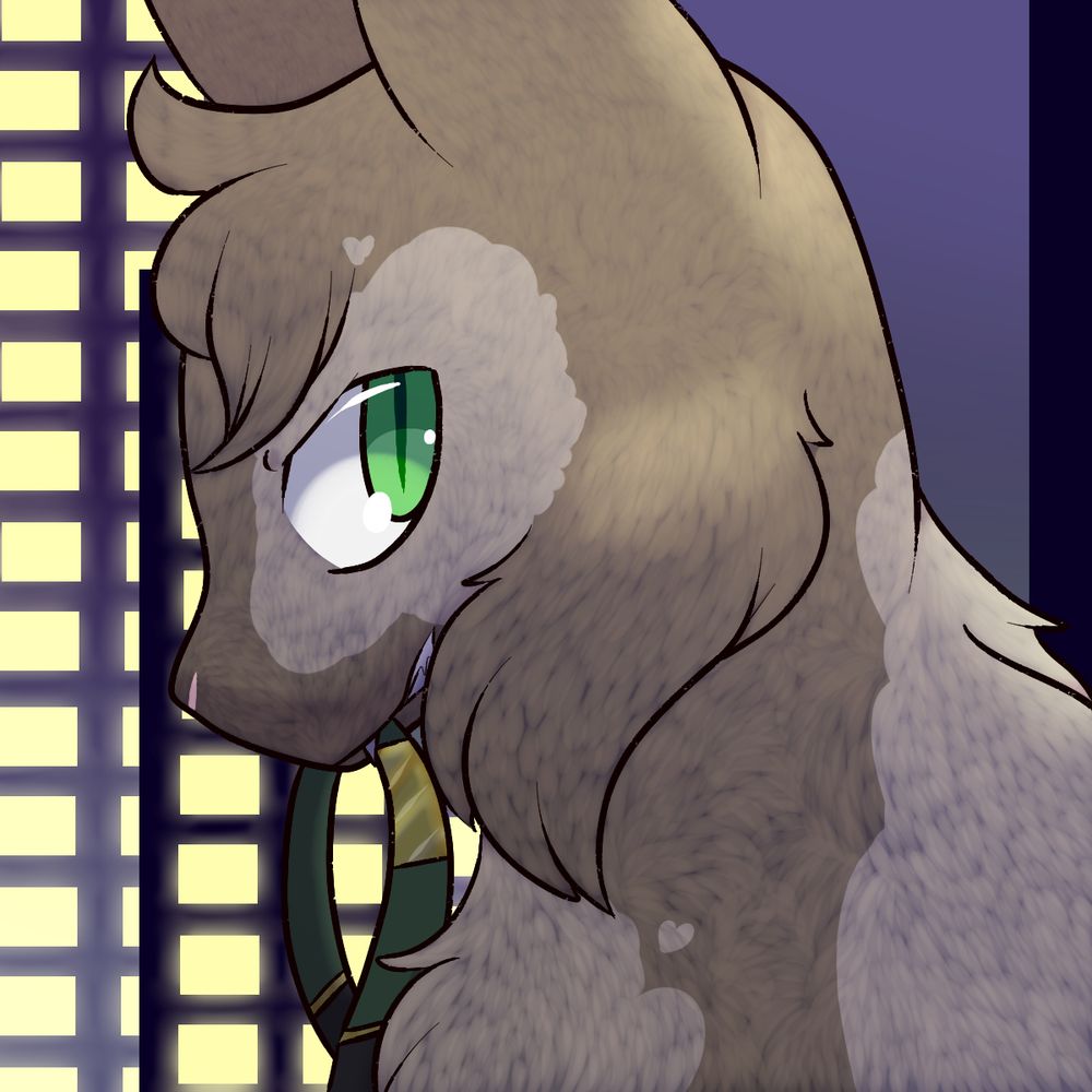 a headshot icon of a brown and cream cat, she is holding a collar in her mouth