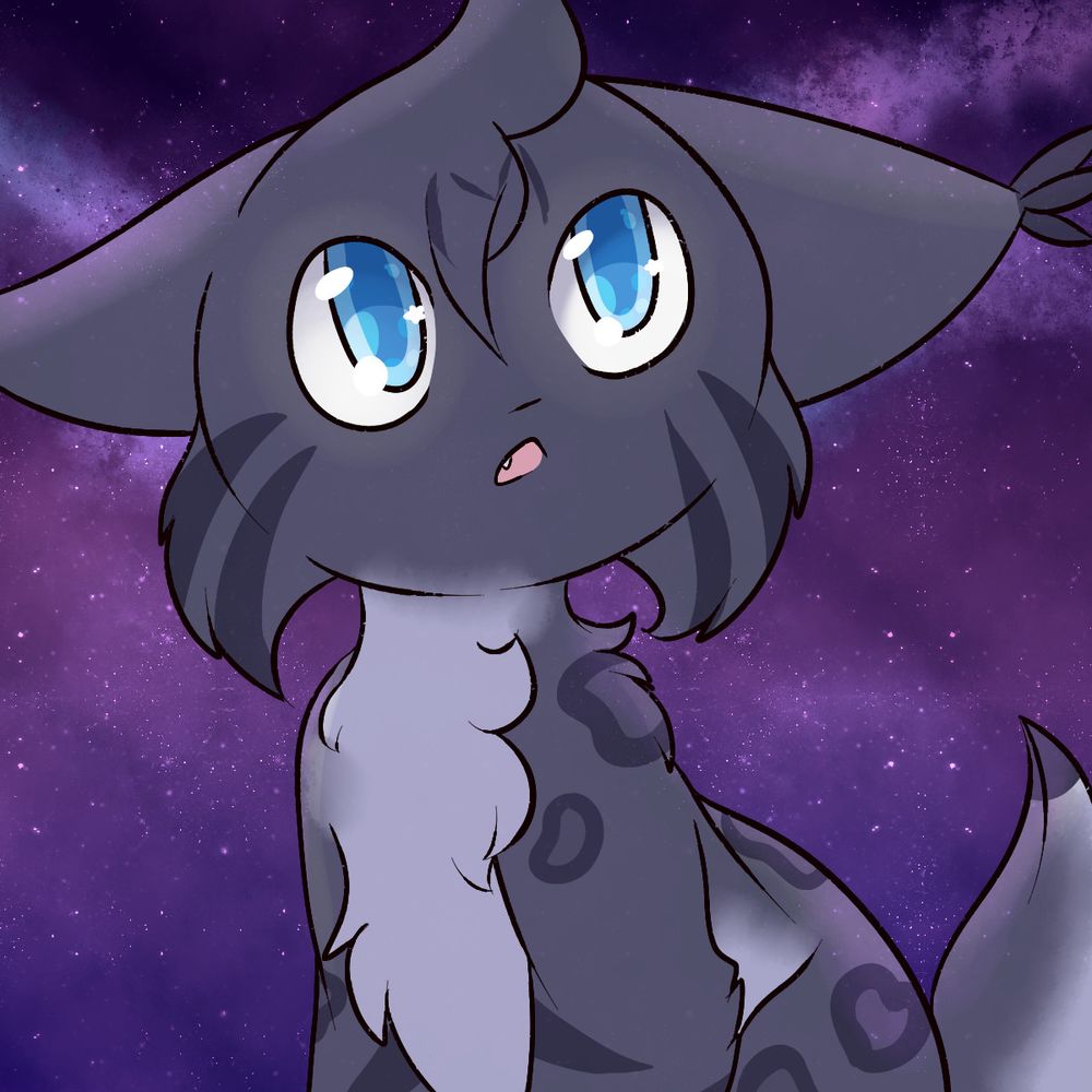 a chest up icon of a grey tabby kitten looking upwards at the viewer