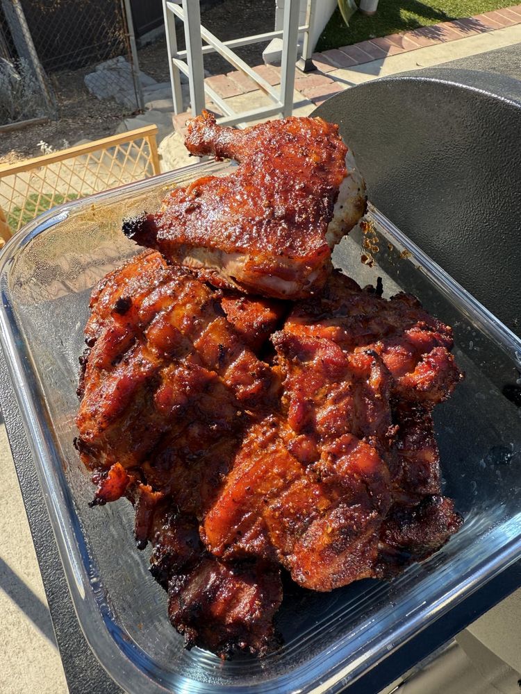 Slow smoked chicken thigh part 2